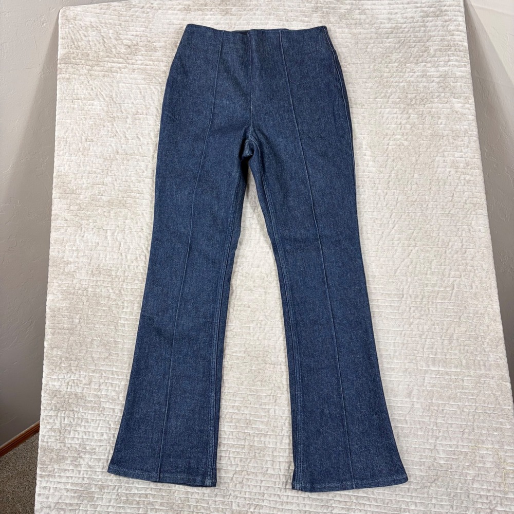 Spanx Zero Waistband Micro Flare Jeans Raw Indigo 21161Q Petite Medium NWT